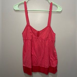 A/E Pink Cotton With Silky Accent Tank Top